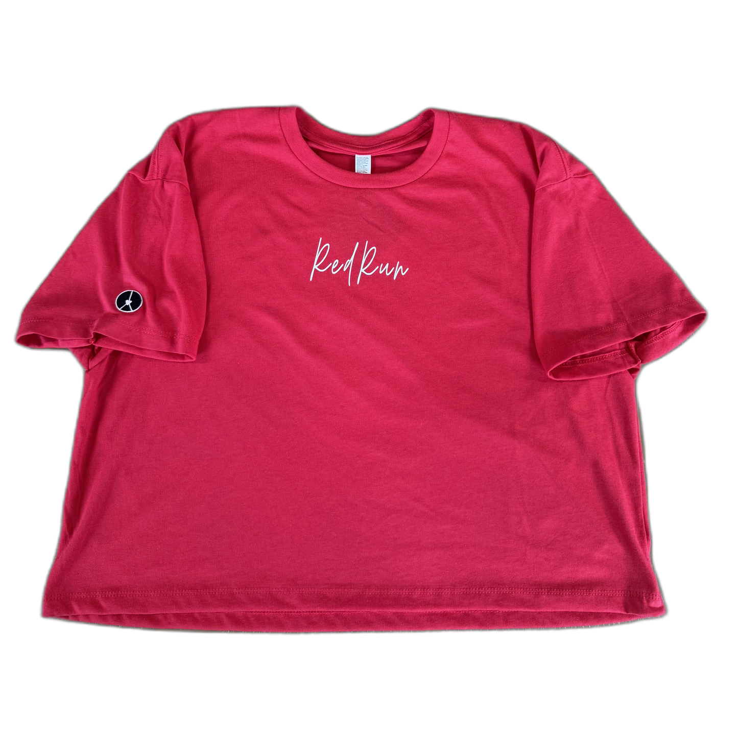 Red Run crewneck crop T-shirt