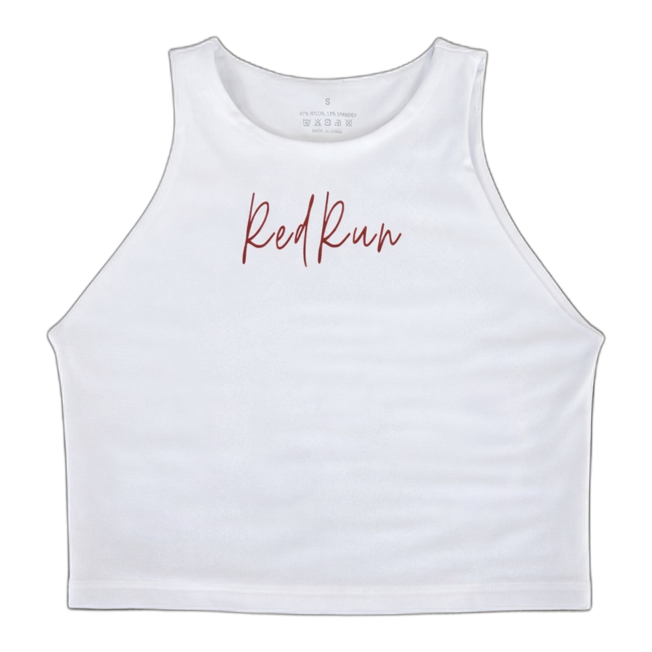Red Run fitted braless tank top