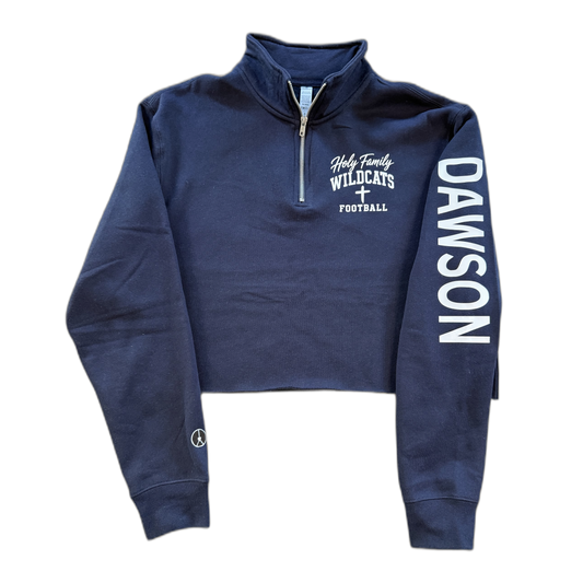 Holy family wildcats football quarter crop zip up
