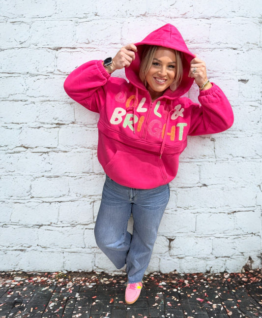 Jolly and bright quarter zip Hoodie