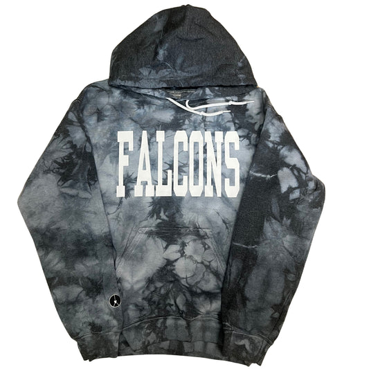 Grey and black tie dye falcons hoodie