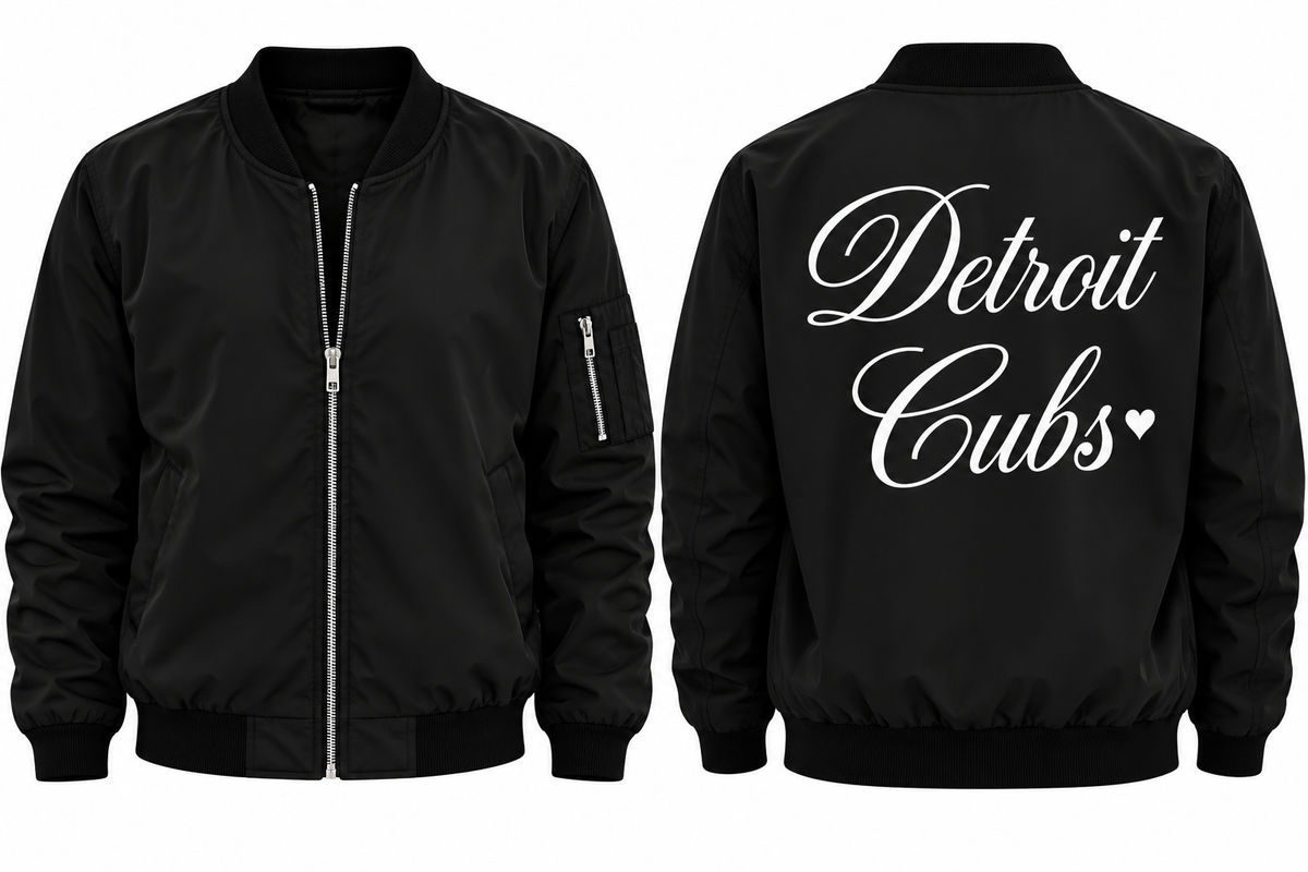 Black Detroit Cubs Bomber Jacket