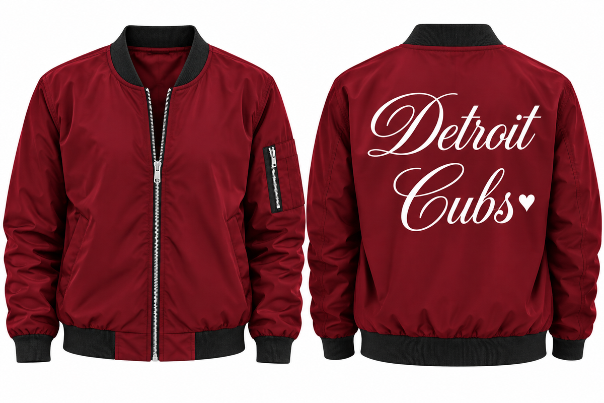 Detroit Cubs Dark Wine Bomber Jacket